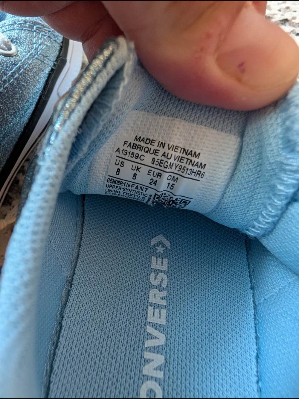 Converse Kids Glitter Low-Top Sneakers in Light Blue